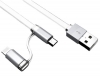 KABEL USB IPHONE 5 5S 6 6S LIGHTNING + microUSB 1M